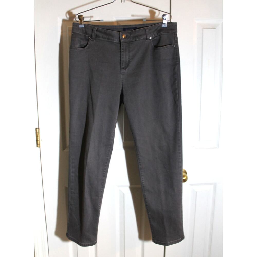 Talbots Signature Gray Stretch Denim Jeans sz 12 Petite